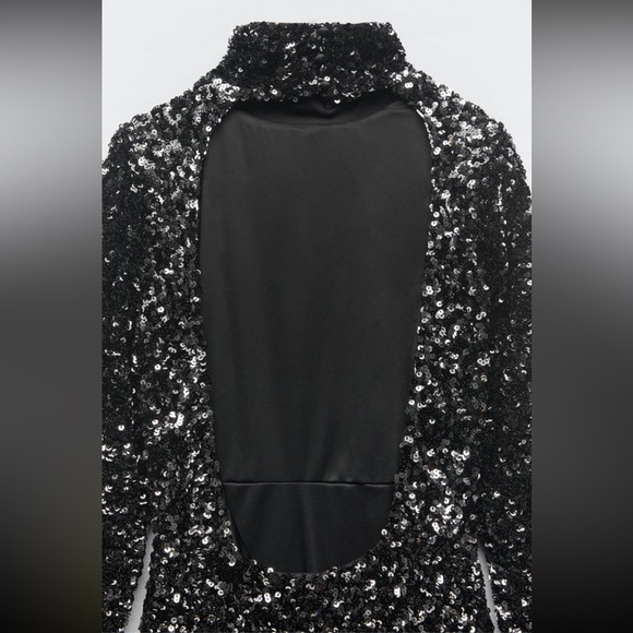Zara Open Back Sequin Knit Dress Limited Edition NWT - Picture 7 of 15